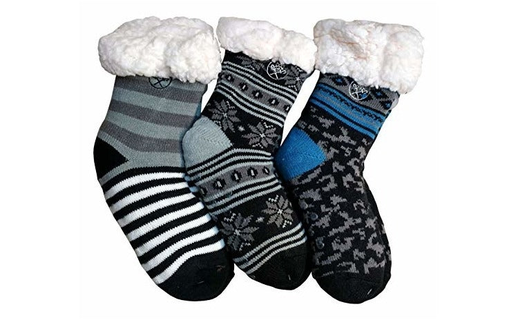 Set 2 perechi ciorapi antiderapanti, cu interior imblanit pentru barbati, model Winter Season