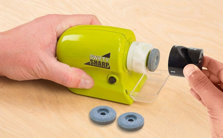 Ascutitor motorizat, fara fir, pentru unelte de bucatarie, surubelnite, foarfece si multe altele