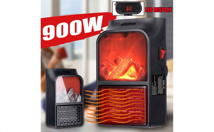 Mini aeroterma portabila cu telecomanda si efect de flacara