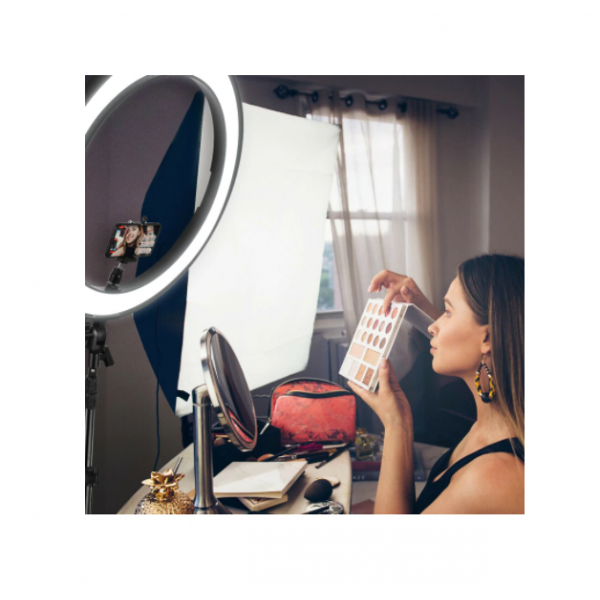 Lampa circulara cu trepied si suport selfie