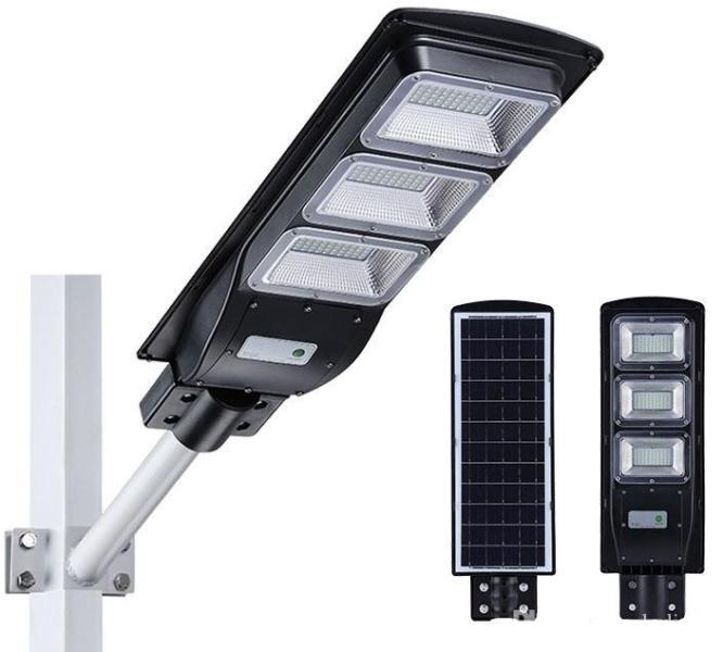Lampa stradala pentru exterior cu incarcare solara si senzor de miscare 30/60/90/120 Watti - cu panou solar inclus