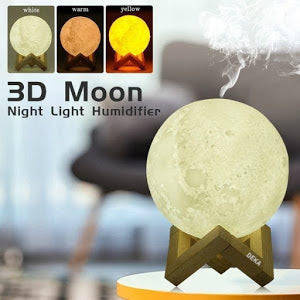 Lampa de veghe cu umidificator, Luna Moon 3D