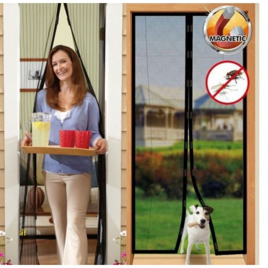 Set 2 perdele magnetice anti-insecte, dimensiunea 210x100 cm NEGRU/MARO