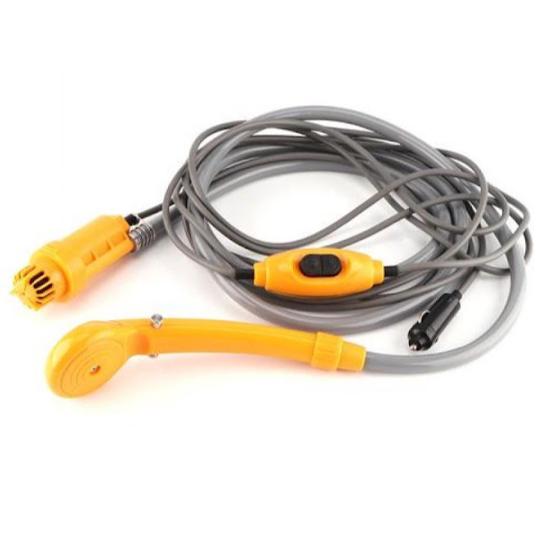 Set dus auto portabil pentru camping, 12 V, cablu 5M