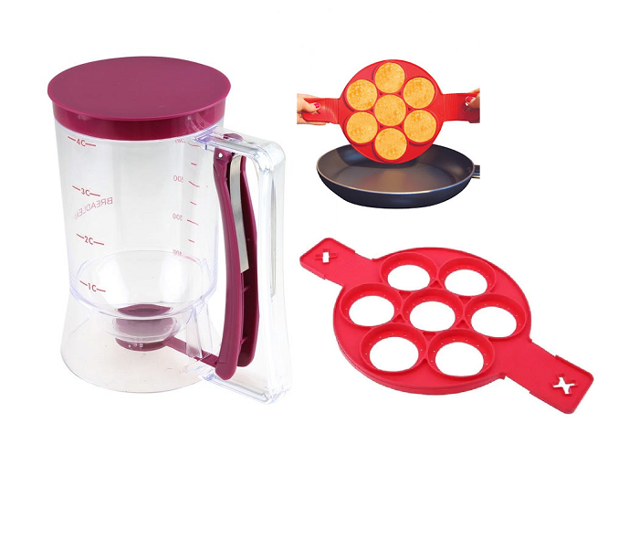 Dispenser aluat + forma silicon pentru oua/clatite