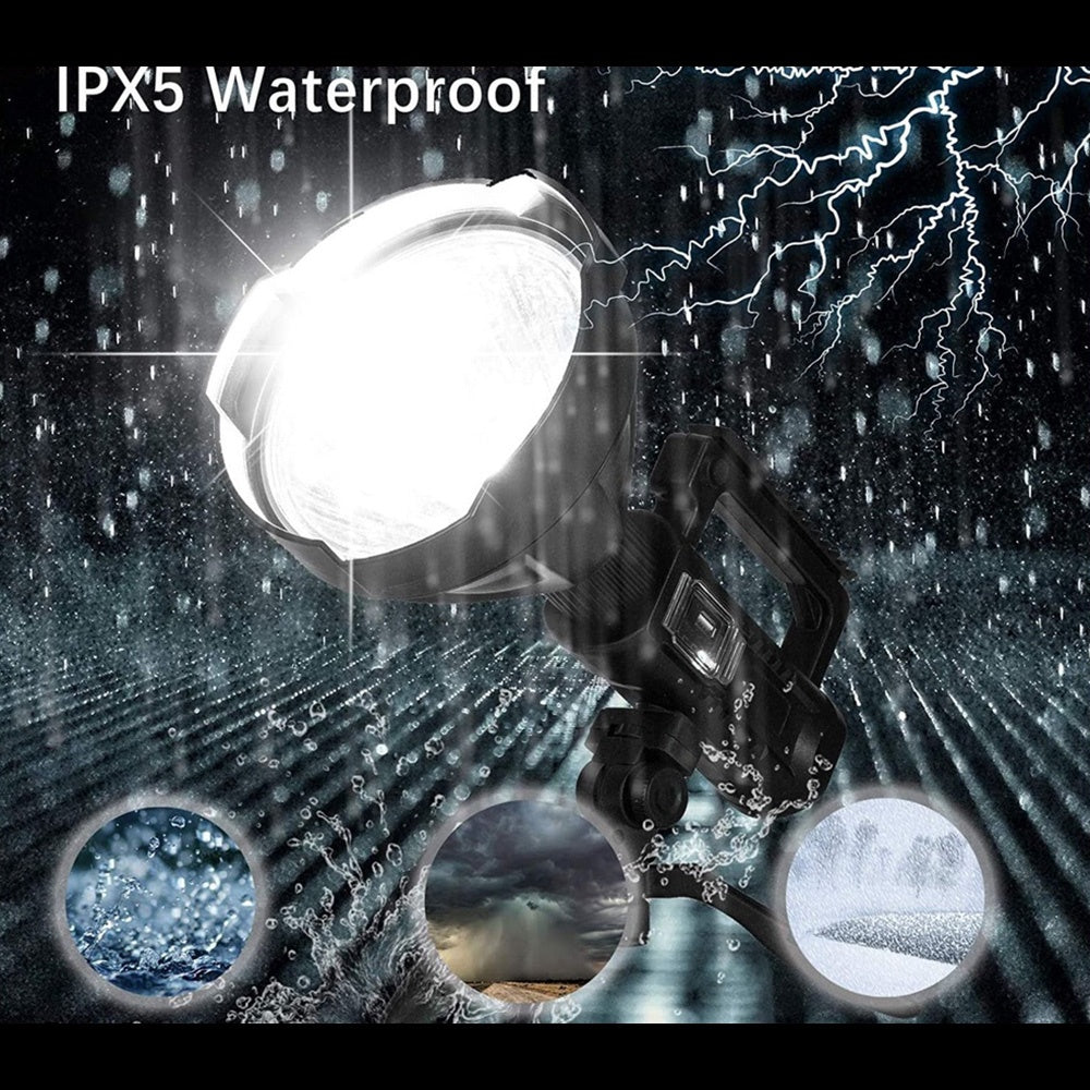 Lanterna puternica, 500 m, cu incarcare USB, si functie PowerBank, trepied inclus