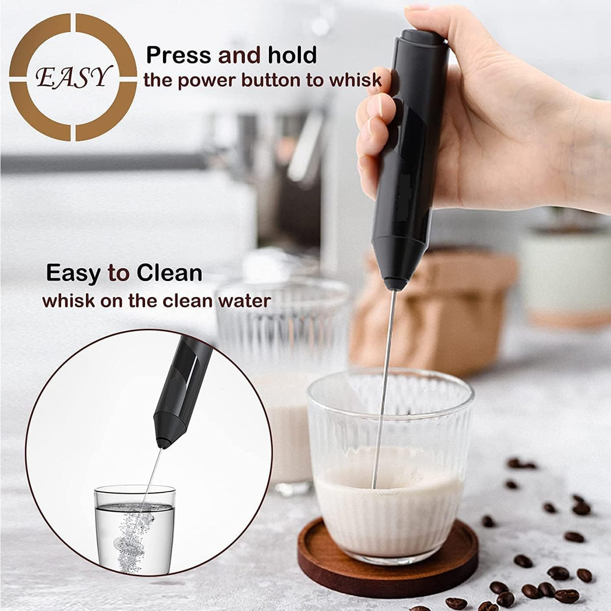 Mixer pentru spuma de lapte, cafea, oua, caffe latte, ciocolata calda, cappuccino