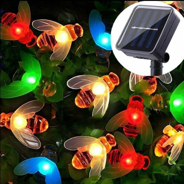 Instalatie solara cu 50 albinute LED, multicolor