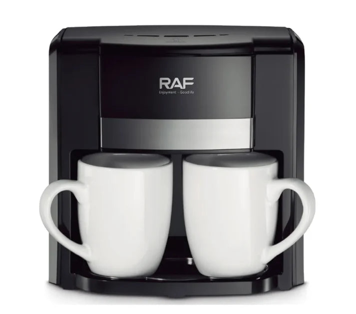 Aparat de Cafea RAF 1000W cu 2 Cani ceramice si Lingura de masurare Incluse, 420ml