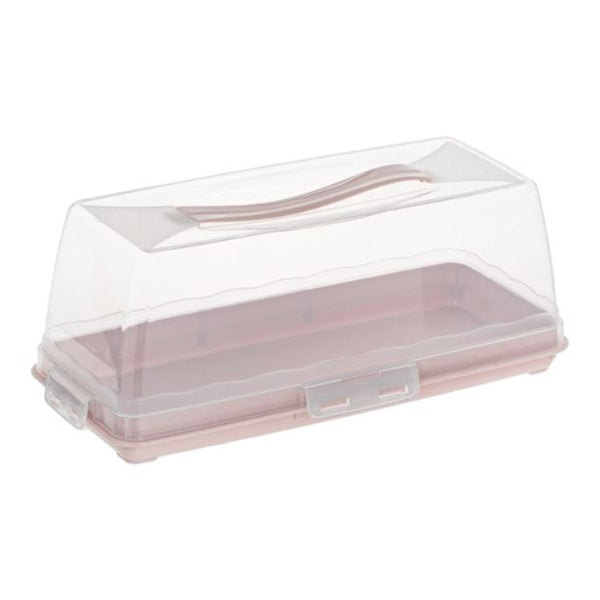 Suport din plastic dreptunghiular pentru chec/cozonac 35.5x15x14cm