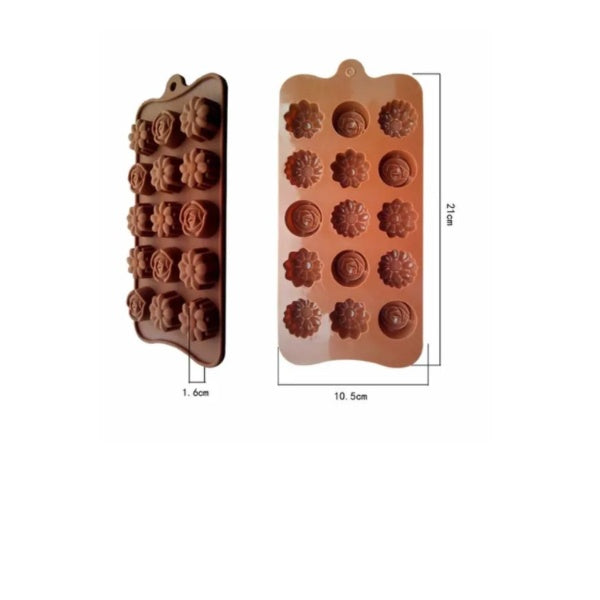 Forma pentru ciocolata din silicon, model flori