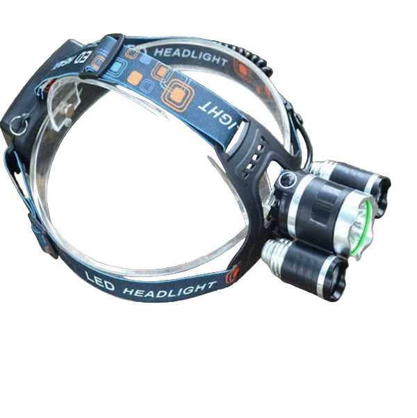 1+1 CADOU Lanterna Profesionala de cap reglabila cu triplu LED Puternic