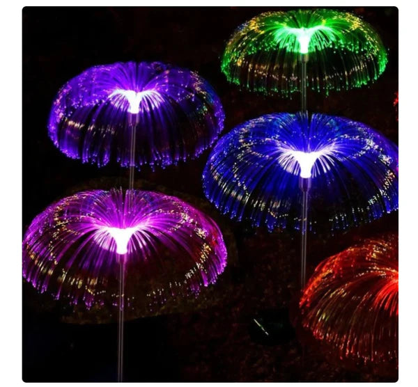 Set 2 x lampa solara tip meduza, fibra optica led rgb