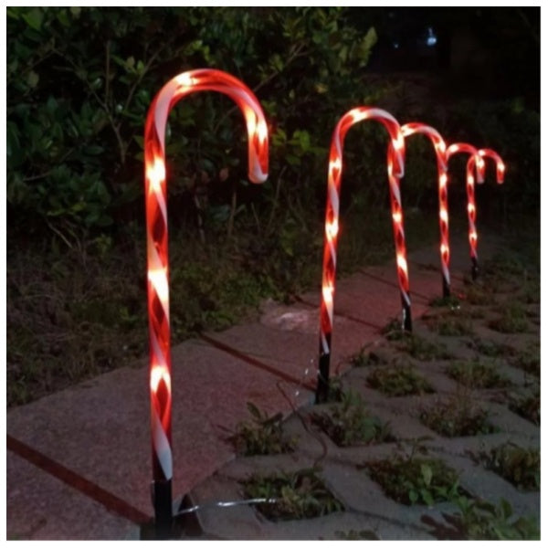 Set 5 decoratiuni luminoase solare pentru Craciun, model Acadele, 40 cm