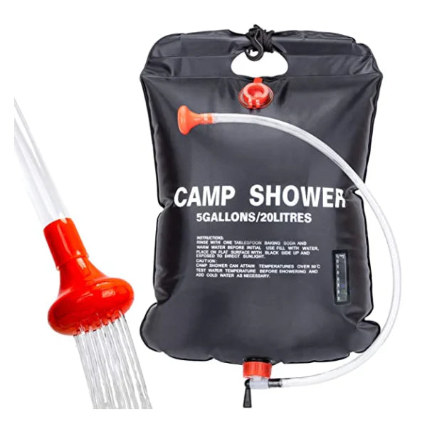 Set panou solar cu 2 becuri LED cu aplica, telecomanda, 50W + Dus solar camping, capacitate 20L