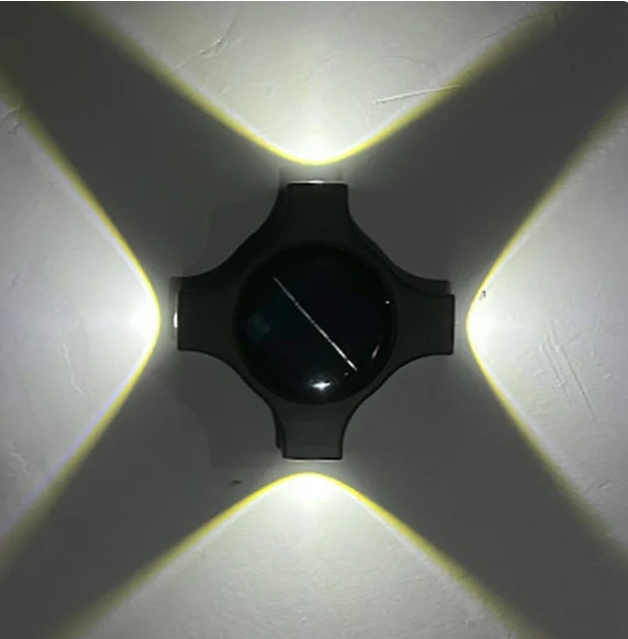 Set 4 lampi solare de perete cu lumina in 4 directii
