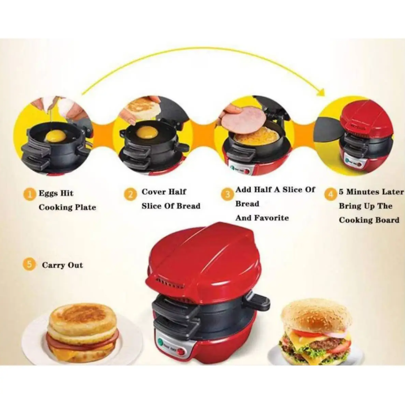 Aparat electric de preparat Burger/Sandwich, 600W