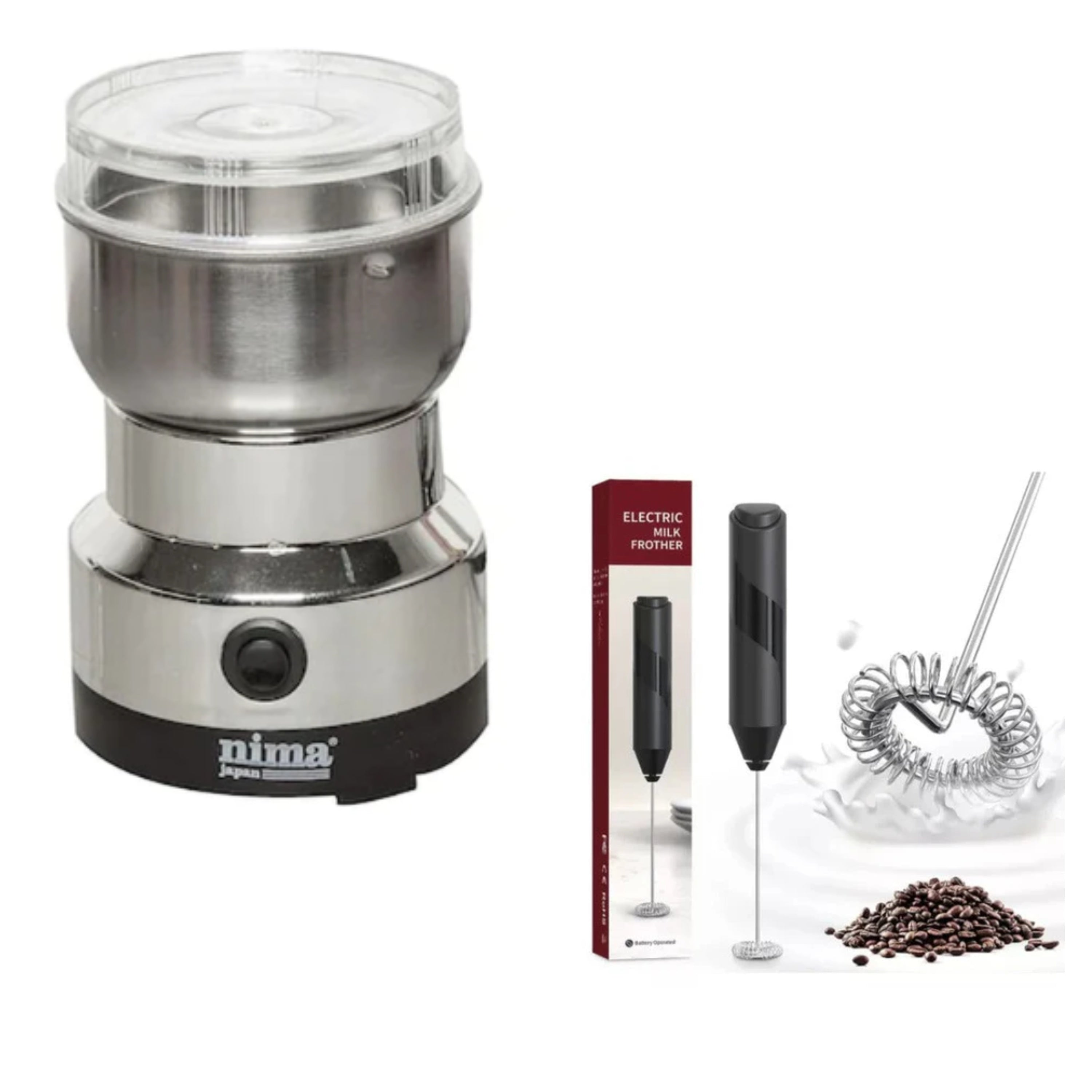 Rasnita electrica pentru cafea + Mixer pentru spuma de lapte, cafea