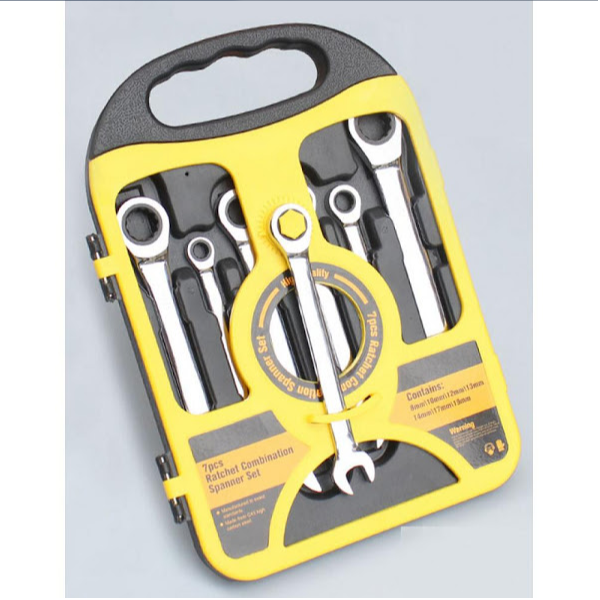 Set 7 chei cu clichet combinate crom-vanadiu