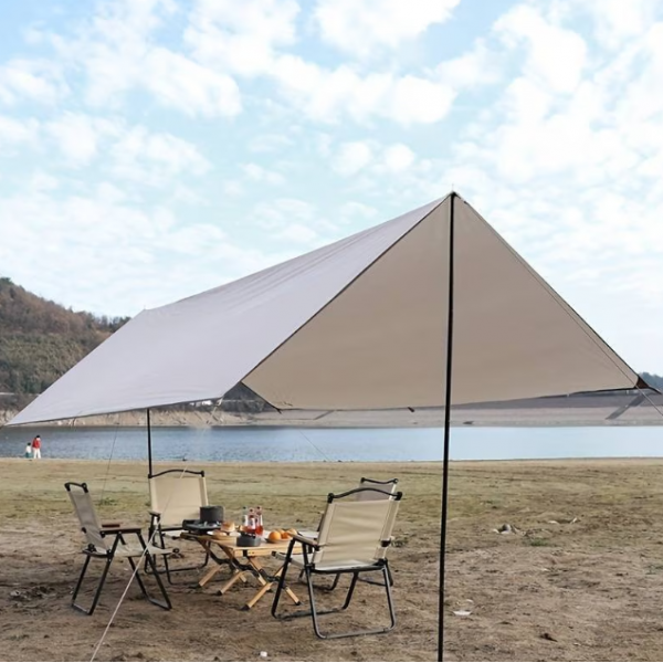 Cort Umbrar 3x3m impermeabil cu protectie UV, 2 stalpi metalici
