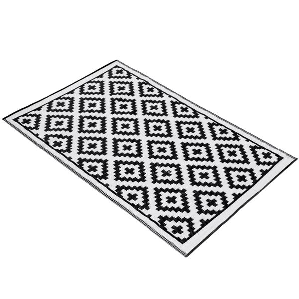 Covoras cu Doua Fete Negru Alb pentru Spatii Exterioare 180x120cm