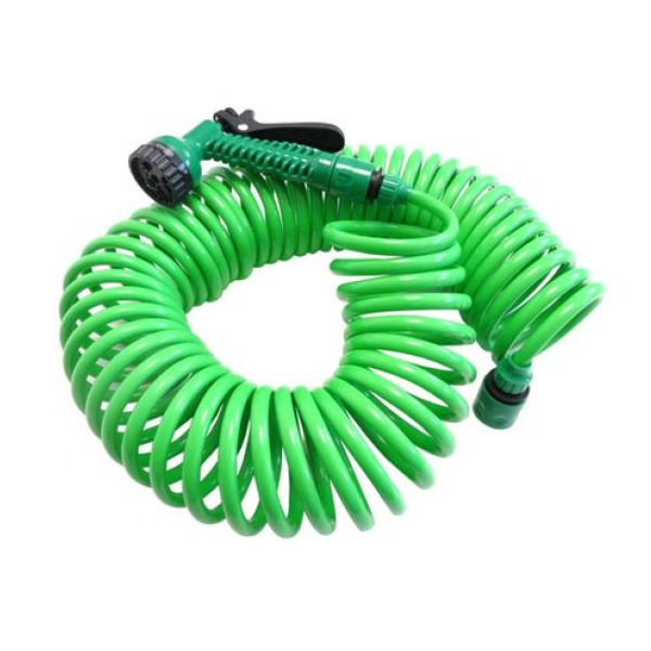 Furtun spiralat pentru gradina, 4 functii, 15 metri