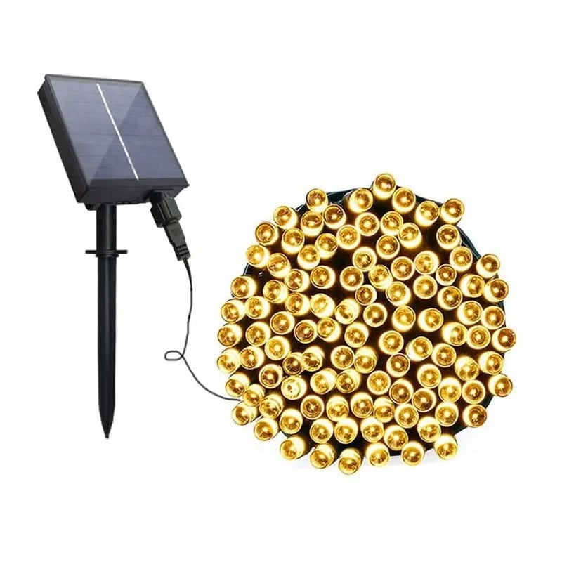 Set 3 x Instalatie cu incarcare solara de 10 m pentru Craciun, diverse culori