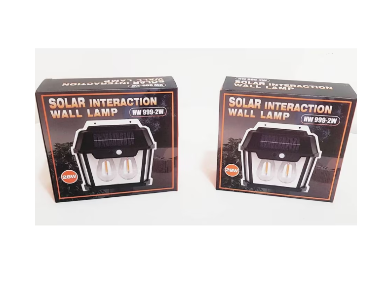 Lampa solara de perete HW 999-2W cu led, inductie si senzor miscare