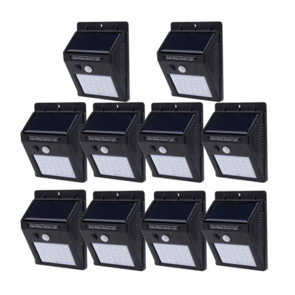 Set 10 lampi solare, portabile, cu senzor, 30 led