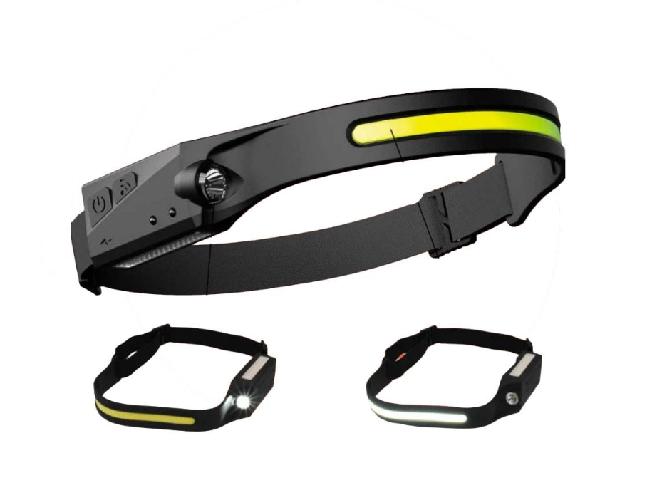 Lanterna de cap cu acumulator cu senzor de miscare, pentru pescuit, camping, drumetii, 45m, 350lm