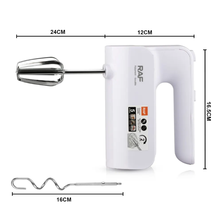 Mixer de mana RAF, 800W, 5 viteze, 22000rpm