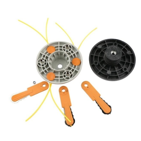 Mosor motocoasa cu 6 cutite(3 de metal, 3 de plastic) si fir nylon