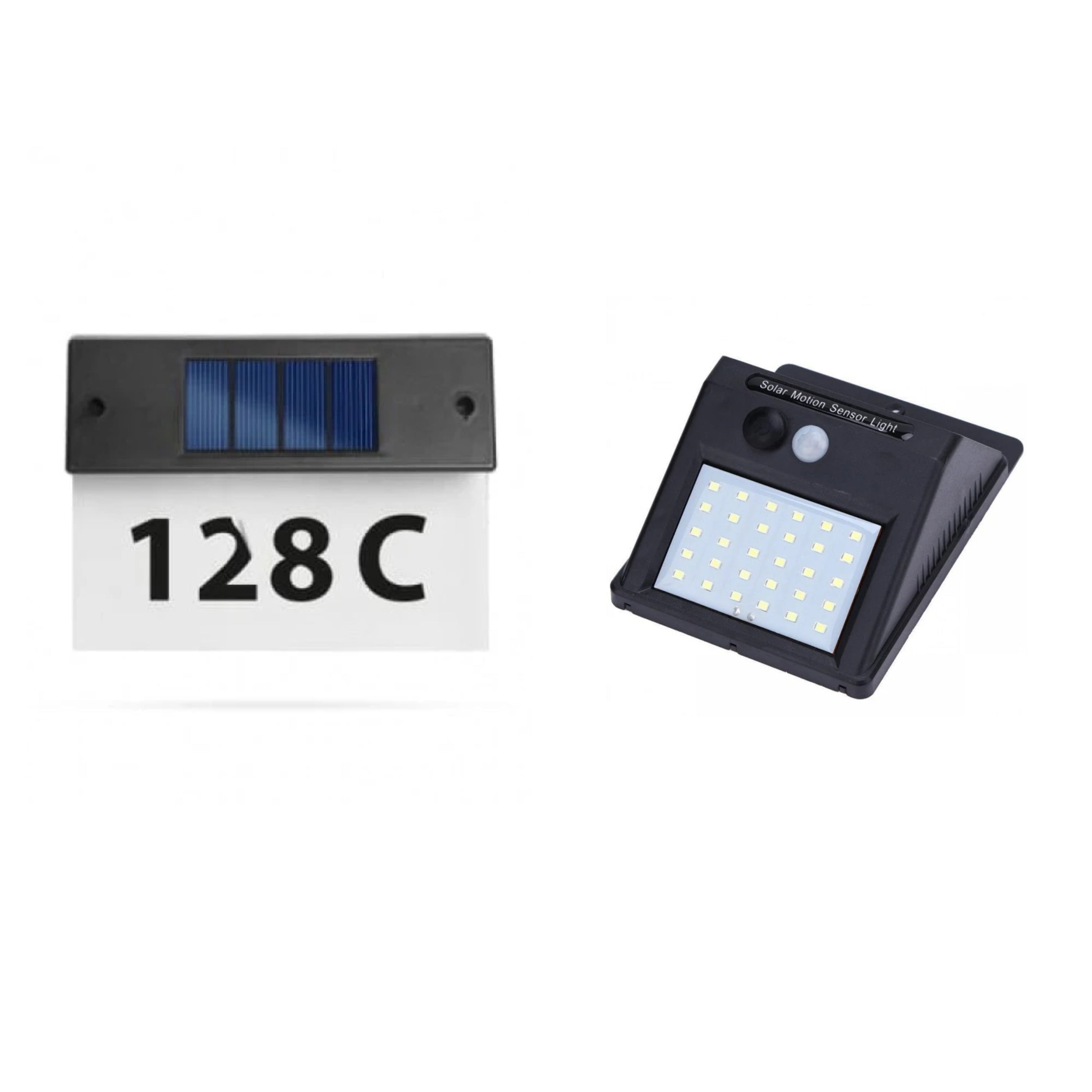 Numar de casa solar cu led + Lampa solara de perete cu senzor miscare 30 LED