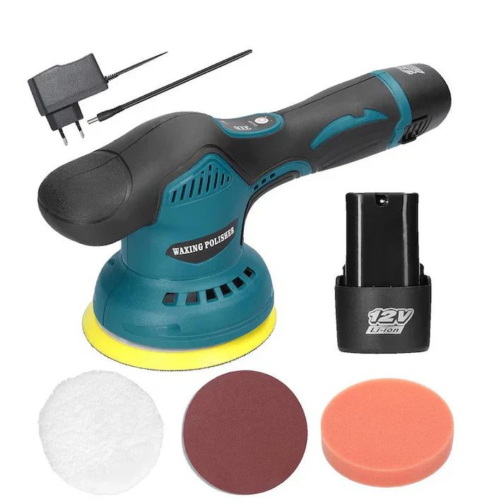 Aparat Polish Auto, 2 Acumulatori 12V, fara fir, portabil, 2500-5000 Rpm, 8 Viteze
