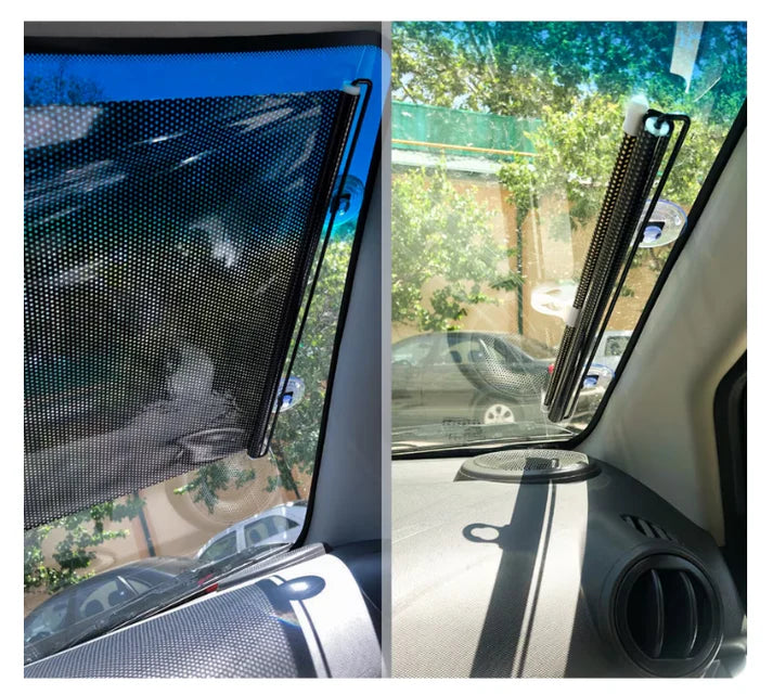 Rulou retractabil cu ventuze tip parasolar pentru casa sau masina 45x125 cm