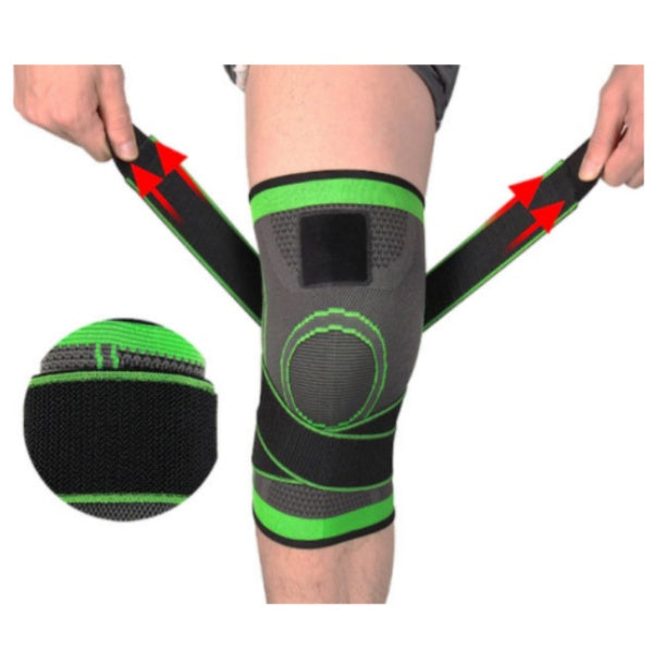 Set 2 x genunchiera elastica ajustabila cu bretele elastice, bandaj pentru genunchi cu compresie