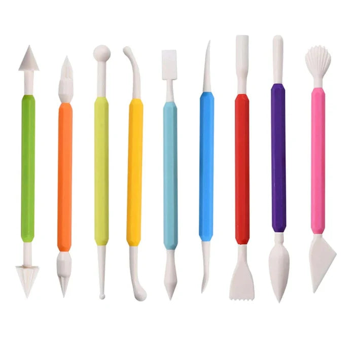 Set 9 unelte pentru modelare pasta cu capat dublu, plastic