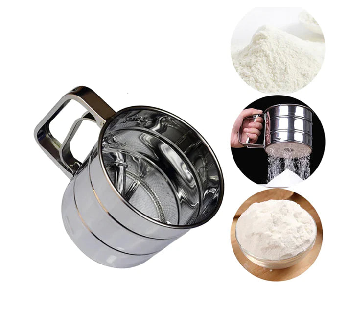 Set 20 cosulete pentru savarine + Sita pentru zahar/faina