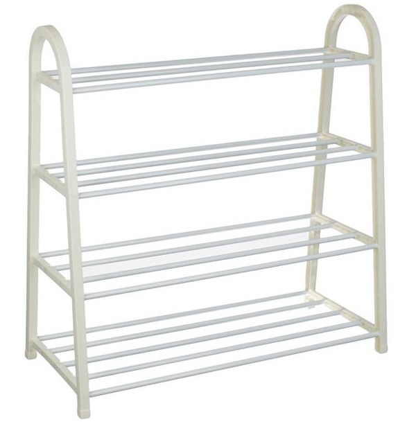 Suport Incaltaminte cu 4 Rafturi Alb 61x28x64cm