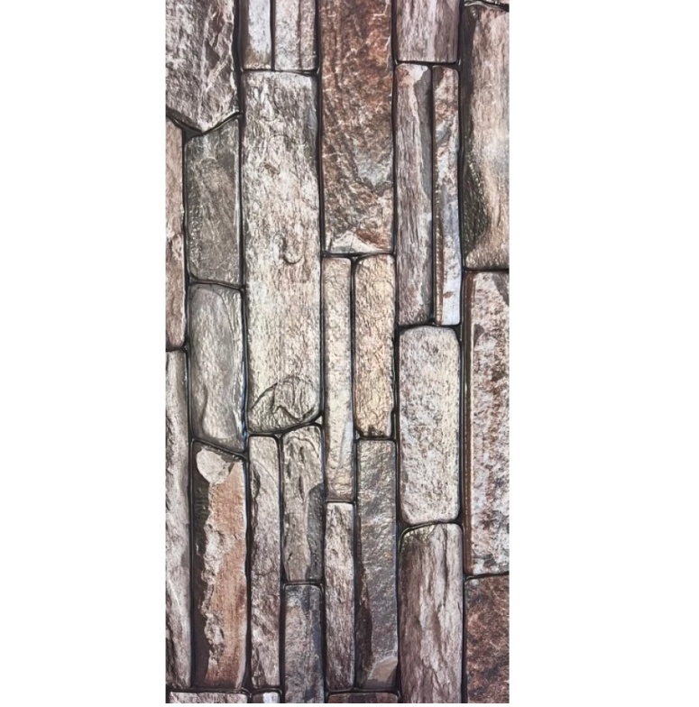 Set 5 Bucati tapet autoadeziv 3 d 30X60 cm model piatra bej-maro