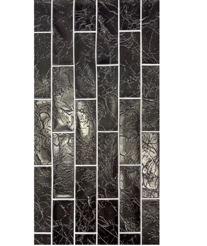 Set 5 Bucati tapet autoadeziv 3D 30X60 cm model caramida culoare neagra