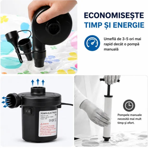 Pompa 12V electrica pentru umflat si dezumflat