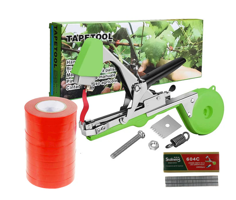 Aparat pentru legat vita de vie si legume + 10.000 capse + 20 role de banda