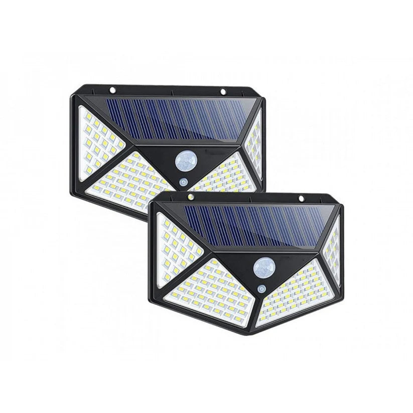 Pachet 8+2 CADOU Lampa 100 LED cu panou solar, senzor de miscare