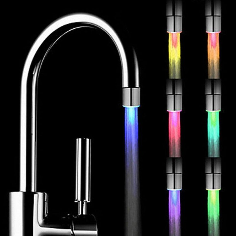 set 2x Cap de robinet cu led multicolor
