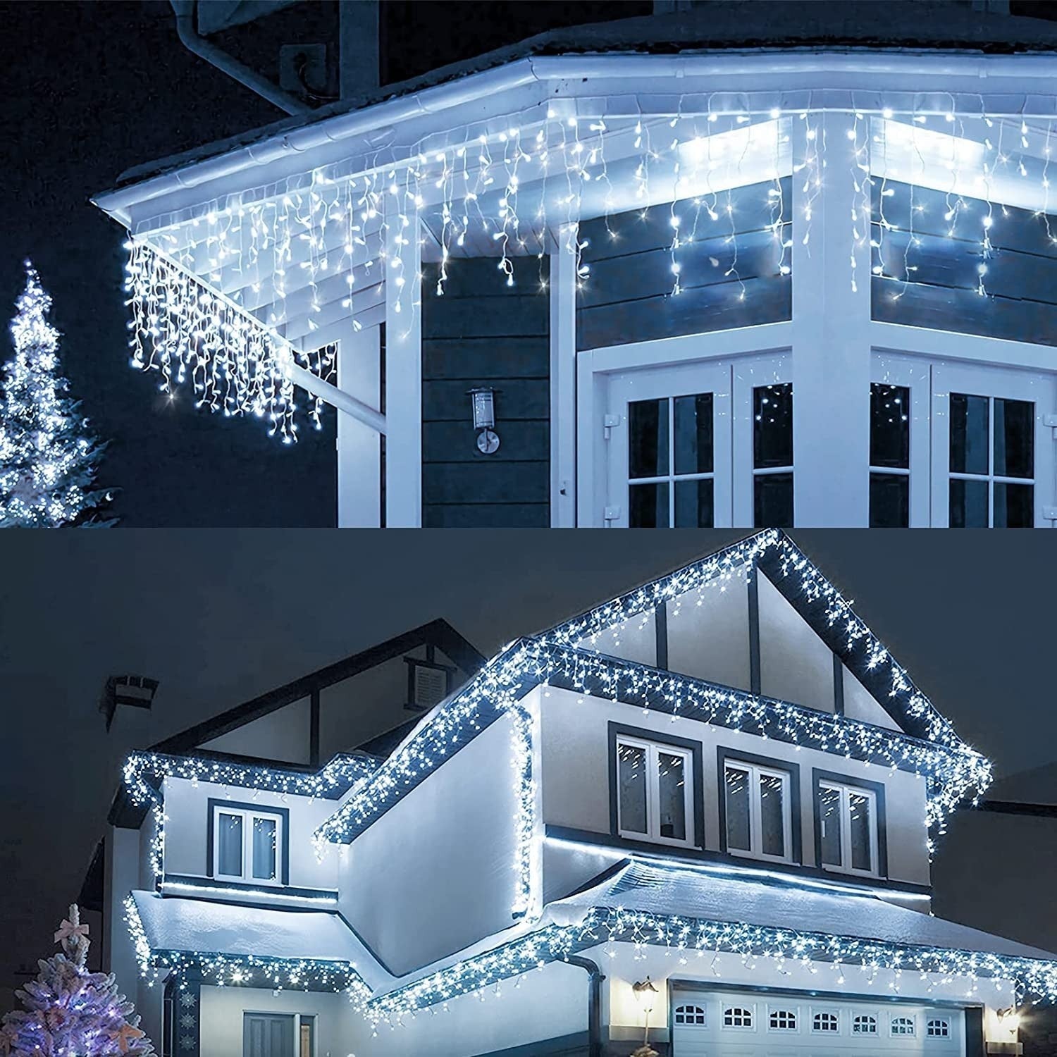 Instalatie sarbatori 12 metri, franjuri cu led-uri, diverse culori