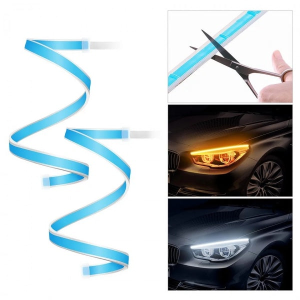 Set 2 benzi LED flexibile, DRL cu semnalizare secventiala, 30 cm