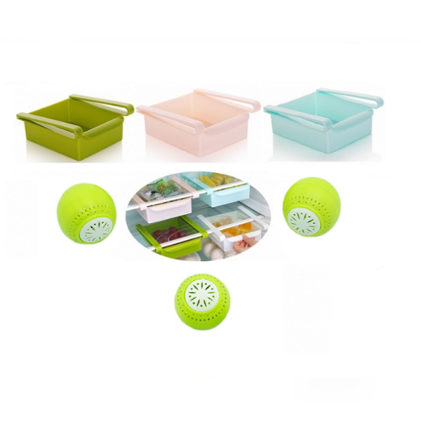 Set pentru frigider : 3 Organizatoare  + 3 Bile odorizante