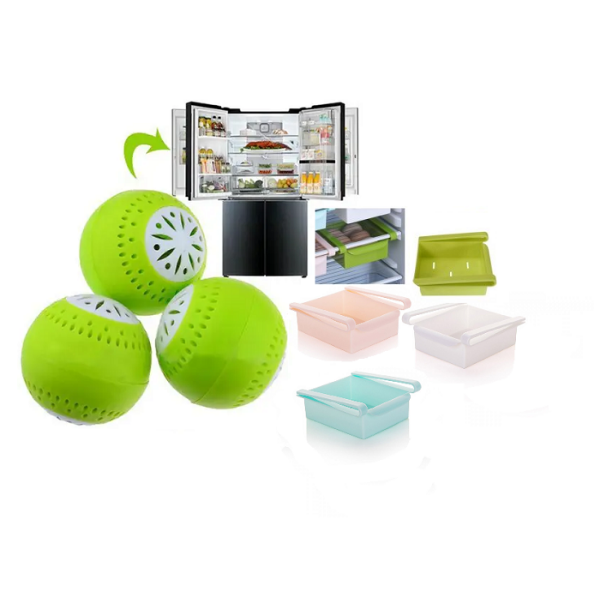 Set pentru frigider : 3 Organizatoare  + 3 Bile odorizante