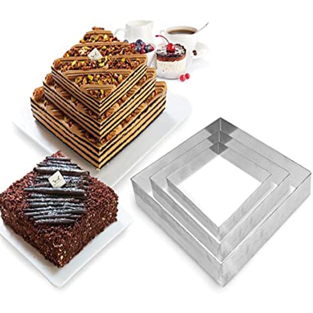 Set 3 Inele Tort Multietajat - Patrat